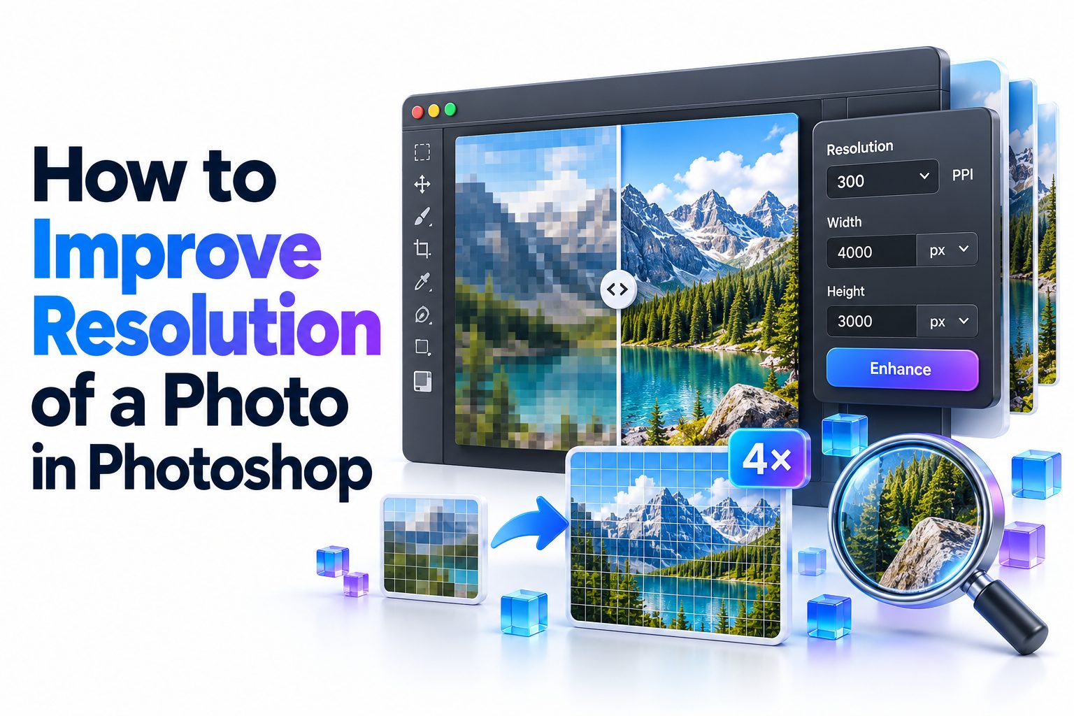Enhancing a photo’s resolution in Adobe Photoshop